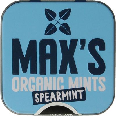 Max Mints Spearmint blikje vierkant bio Max Mints Spearmint blikje vierkant bio 35 gram - Snoep en chocola