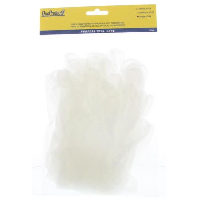 Duoprotect Handschoen vinyl poedervrij large 10 stuks - Handschoenen