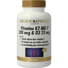 Foto van Golden Naturals Vitamine K2 200 mcg & D3 25 mcg