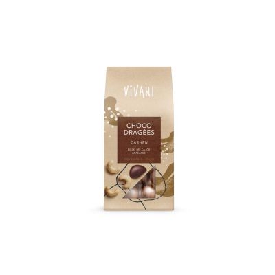 Vivani Choco dragees cashew bio 75 gram - Snoepgoed