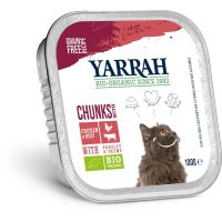 Yarrah Biologisch kattenvoer chunks met kip en rund