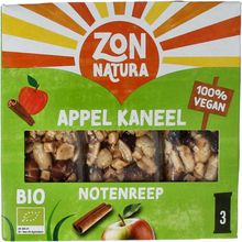 Foto van Zonnatura Noten appel kaneel reep 25 gram
