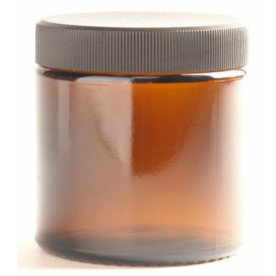 Foto van Helios Holland Zalfpot/cremepot incl deksel amb bruin glas 120ml