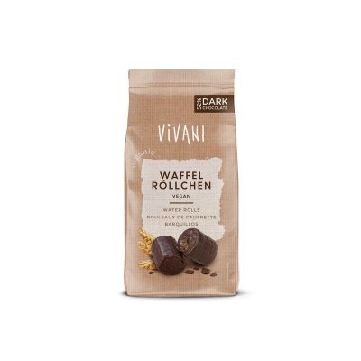 Vivani Chocolade wafelrolletjes puur bio 125 gram - Snoepgoed