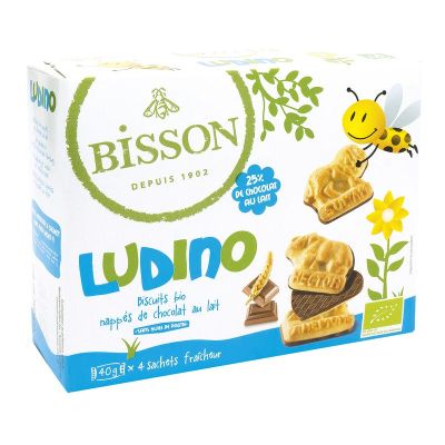 Bisson Ludino koekjes met melkchocolade 4 zakjes