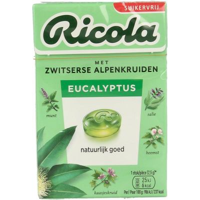 Ricola Eucalyptus suikervrij 50 gram - Snoepgoed suikervrij