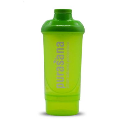 Purasana Plastic shaker wave 500ml groen/vert 1 stuks - Overig sport