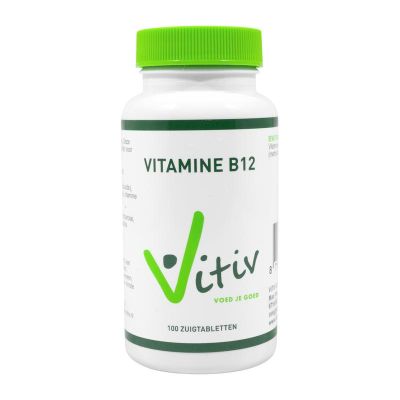 Vitiv Vitamine B 12 methycobalamine Vitiv Vitamine B 12 methycobalamine 100 zuigtabletten - Vitamine enkel