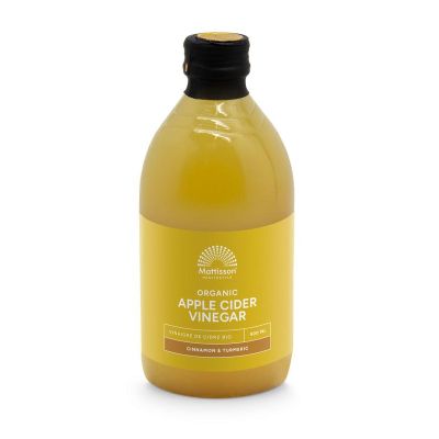 Foto van Mattisson Organic apple cider vinegar cinnamon turmeric bio