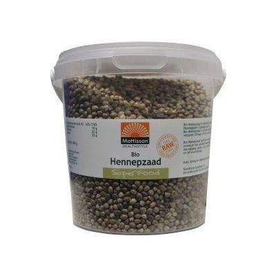 Bio hennepzaad ongepeld raw 400 gram - Kruiden