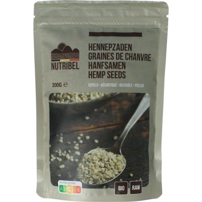 Nutribel Hennepzaad gepeld raw bio 200 gram - Voeding