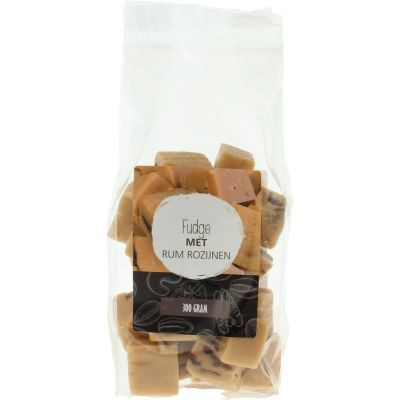 Mijnnatuurwinkel Fudge rum rozijnen 300 gram - Snoep en chocola