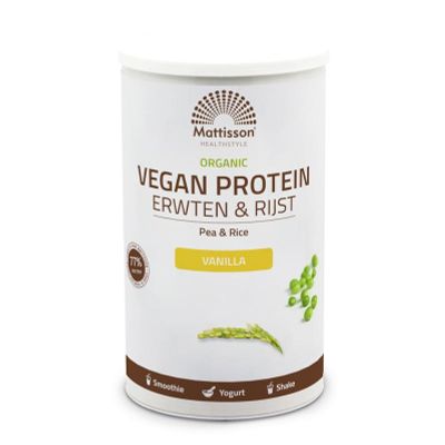 Mattisson Vegan protein erwten & rijst vanille bio 500 gram - Overige producten