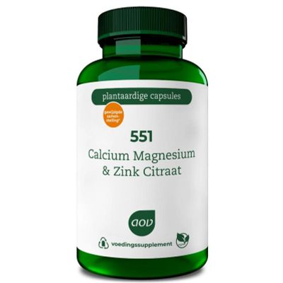 AOV 551 Calcium magnesium & zink citraat 90 Vegetarische capsules - Mineralen multi