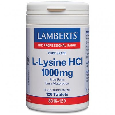 Lamberts L lysine 1000mg L8316 120