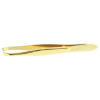 Pincet 8 cm verguld scheef geb 328