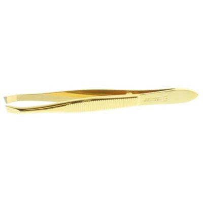 Pincet 8 cm verguld scheef geb 328 1 stuks - Staalwaren