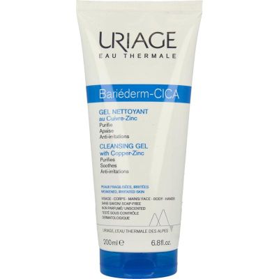 Uriage Bariederm cleansing cica gel irritated skin Uriage Bariederm cleansing cica gel irritated skin 200 Milliliter - Huidherstel