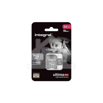 Integral Memory card Class 10 UHS-I U1 (incl.SD adapter) Micro SDHC card 64GB 90MB/s