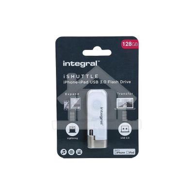 Integral Memory stick iShuttle, Lightning Flash Drive USB 3.0, 128GB INFD128GBISHUTTLE