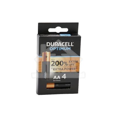 Duracell Batterij AA Alkaline Optimum, Blister 4 stuks 138813