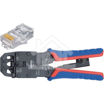 Knipex Crimp lever pliers for Western plugs Western connector RJ10 (4-pin) 7.65 mm, RJ11/12 (6-pin)