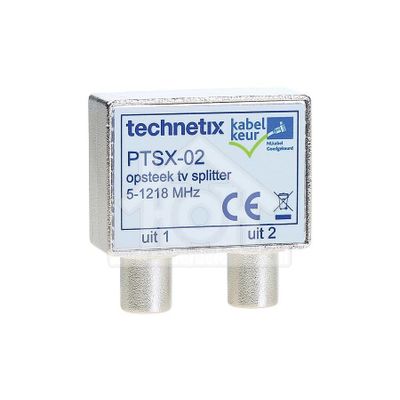 Technetix Splitter Opsteek TV Splitter voor IEC stekkers 4K Ultra HD, Ziggo geschikt 11200802