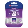 Afbeelding van Verbatim SDXC Geheugenkaart Klasse 10 64 GB VB-SDXC10-64G