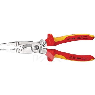 Knipex Electricians Pliers with Cable Cutter VDE:0.7...1.5 mm²:200 mm 13 96 200