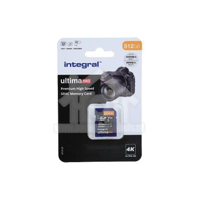 Integral Memory card UltimaPro X2, Class 10 V30 SDXC card 512GB 100MB/s INSDX512G-100/80V30