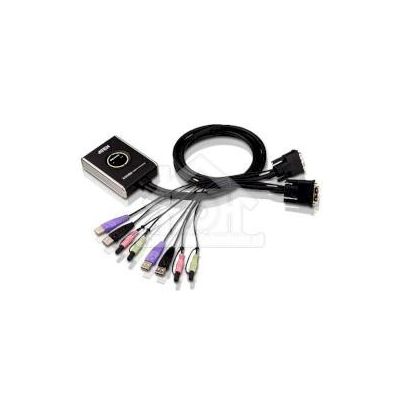Aten 2-poorts USB DVI-/audiokabel KVM-switch met externe poortselectieschakelaar CS682-AT