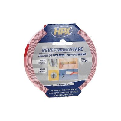 HPX Tape Mirror Mounting Tape Dubbelzijdig Bevestigingstape, 19mm x 5 meter DS1905
