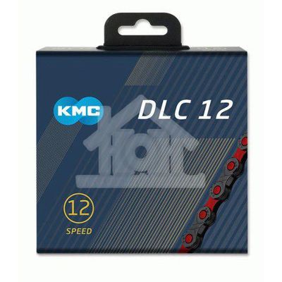 KMC ketting DLC12 black/red 126s