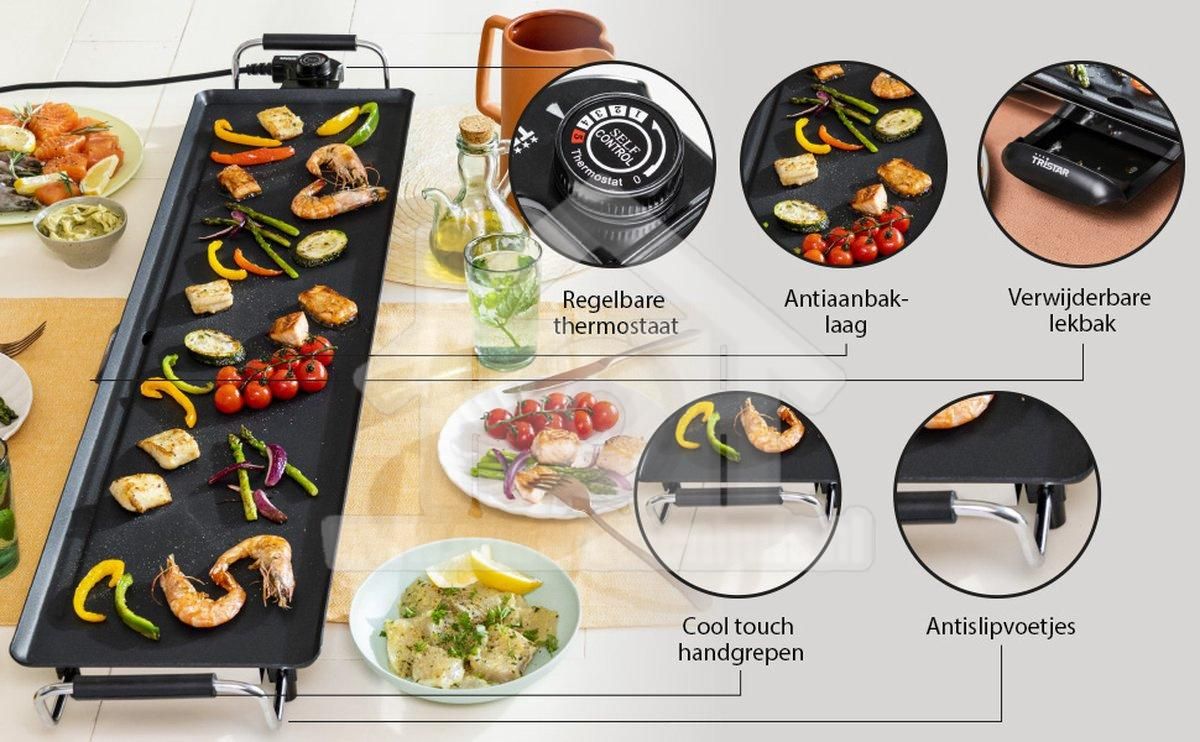 Vete Manifesteren Dekbed Bakplaat Tristar BP2984 – Gourmet bakplaat voor op tafel Grillplaat  elektrisch 90 cm Voor 8 tot 1 | Onderdelenhuis
