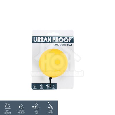 UrbanProof Dingdong bel 6,5cm grijs-geel