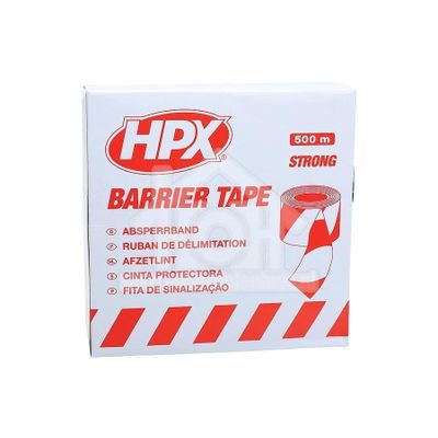 HPX Lint Afzetlint wit/rood Veiligheidstape, 70mm x 500 meter B70100