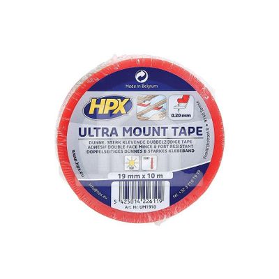 HPX Tape Ultra Mount Transparant Bevestigingstape, 19mm x 10 meter UM1910