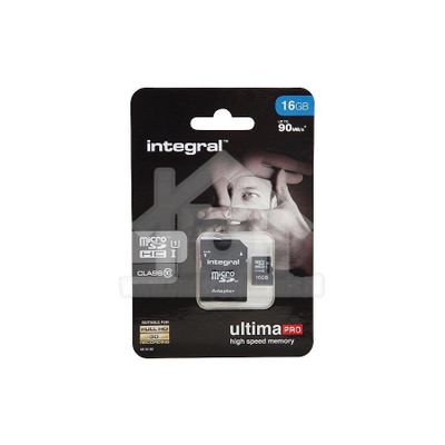 Integral Memory card Class 10 (incl.SD adapter) Micro SDHC card 16GB 90MB INMSDH16G10-90U1