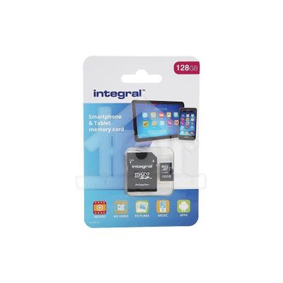 Integral Memory card Smartphone & Tablet, Class 10 (incl.SD adapter) Micro SDXC card 128GB