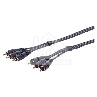 Easyfiks Tulp Kabel Component Kabel, 3x Tulp RCA Male - 3x Tulp RCA Male 2.5 Meter,