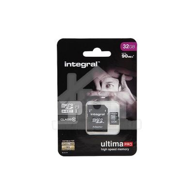 Integral Memory card Class 10 (incl.SD adapter) Micro SDHC card 32GB 90MB INMSDH32G10-90U1