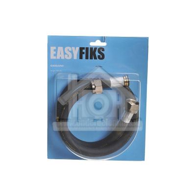 Easyfiks Gasslang Rubber flexibel voor los staande apparaten Gastec 100 cm met koppelingen SM2053