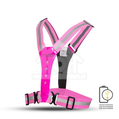 Gato safer sport led vest usb hot pink one size