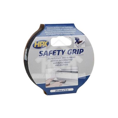 HPX Tape Safety Grip Zwart Veiligheidstape, 25mm x 5 meter SB2505