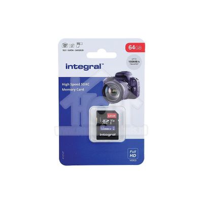 Integral Memory card High Speed, Class 10 V10 SDHC card 64GB 100MB/s INSDX64G-100V10