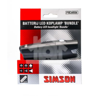 Simson koplamp Bundle batterij 25 lux stuurbocht