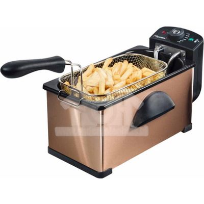 Bestron friteuse met koude zone, frituurpan met mand, inclusief kijkvenster en traploos instelbare