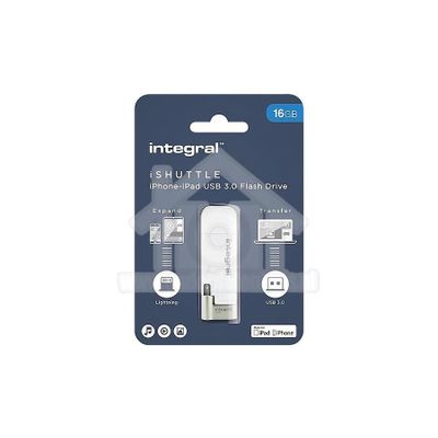 Integral Memory stick iShuttle, Lightning Flash Drive USB 3.0, 16GB INFD16GBISHUTTLE