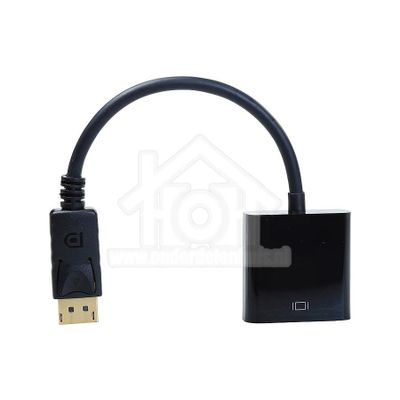 Easyfiks Displayport Kabel DisplayPort Male naar VGA Female Adapterkabel 0.2 Meter, zwart