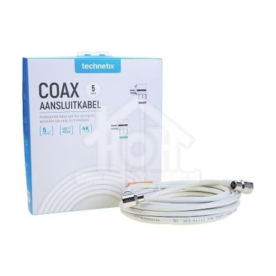 Technetix Aansluitkabel Coax Aansluitkabel, 4G Proof, Ziggo geschikt 4K Ultra HD 11201530